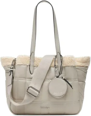 Calvin Klein Millie Novelty Tote, Fawn/Ivory