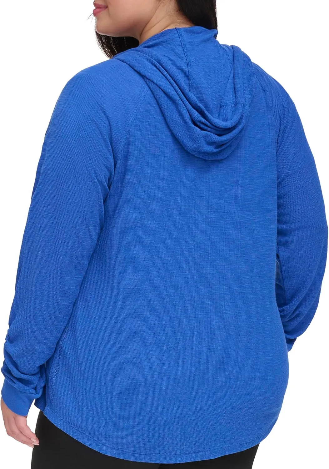 Calvin Klein Women's Premium Performance Ruched Long Sleeve Zip Up Hoodie (Standard and Plus)