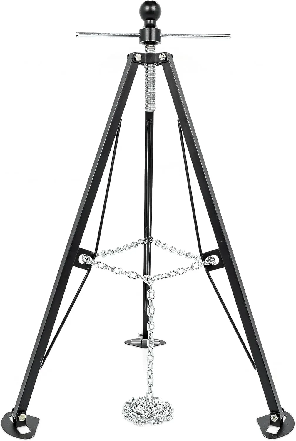 Camco Eaz-Lift Camper & RV Gooseneck Stabilizer Tripod Jack - Reduces Movement on 5th Wheel Trailers - Features Adjustable Height from 30” to 44” - 7,500lb Max Load Capacity (48850)