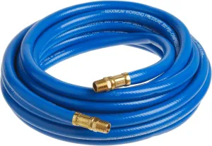 CAMPBELL HAUSFELD 3/8 in. x 50 ft. PVC Air Compressor Hose, Lightweight and Durable Air Hose, Ideal for Air Compressor Applications Non-marring and abrasion resistant cover.