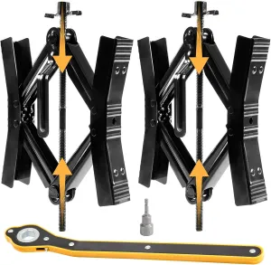 Camper Wheel Chock Stabilizer 2 Sets, Double Speed Heavy Duty Truck RV Tire Scissor Locking X Chock, Camper Accessories for Travel Trailers Tire Chalks, Anti Rust Coating, Fit for 3.5” to 12”