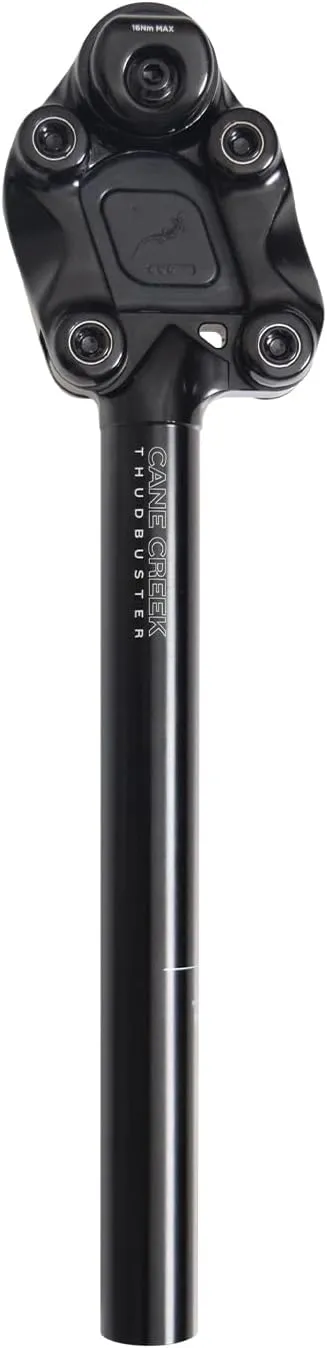 Cane Creek Black Thudbuster Shock-Absorbing Suspension Seatpost, 2 Inches (50mm) Suspension Travel, 3 Elastomer Spring Included, Patented Parallel Linkage Technology Seat Post, Easy Installation