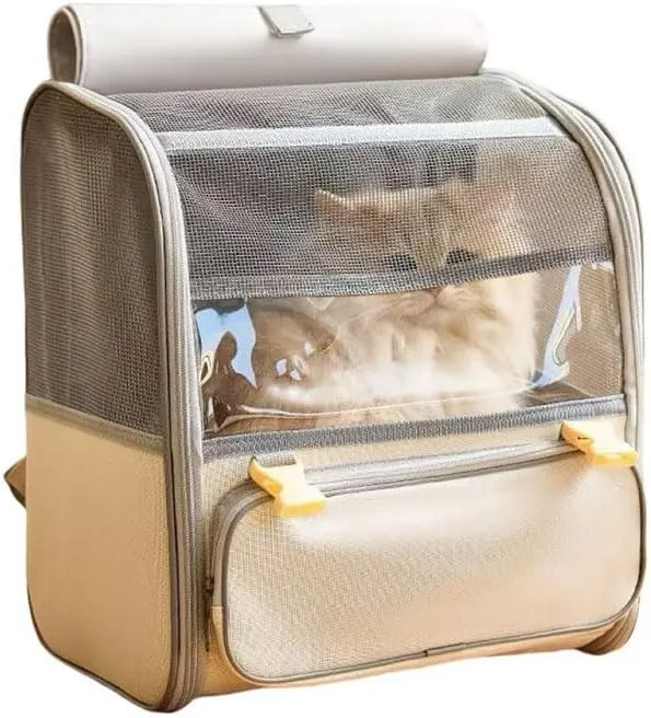 Car Cat Carrier for Toyota Camry XV80 2023-2024, Pet Carrier Travel Bag for Small Medium Cats with Mesh Ventilation, Breathable Foldable for Airplane, Car, Vet Visits,Grey