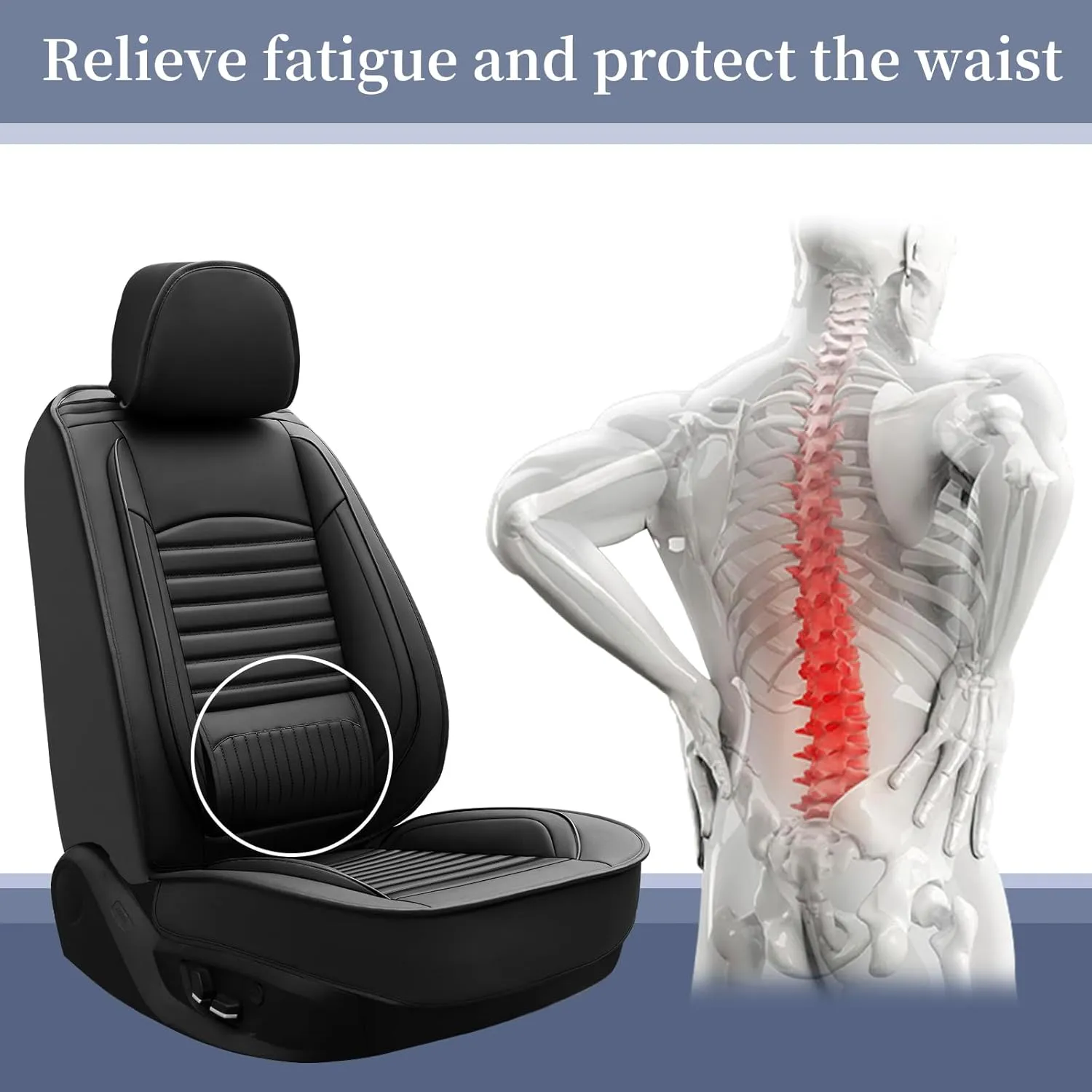 Car Seat Covers Compatible with Chevy Equinox 2005-2025. Waterproof & Breathable Leather. Compatible with Airbag & Easy to Install. All - Weather Seat Cushion Protector(Full Set, Black)