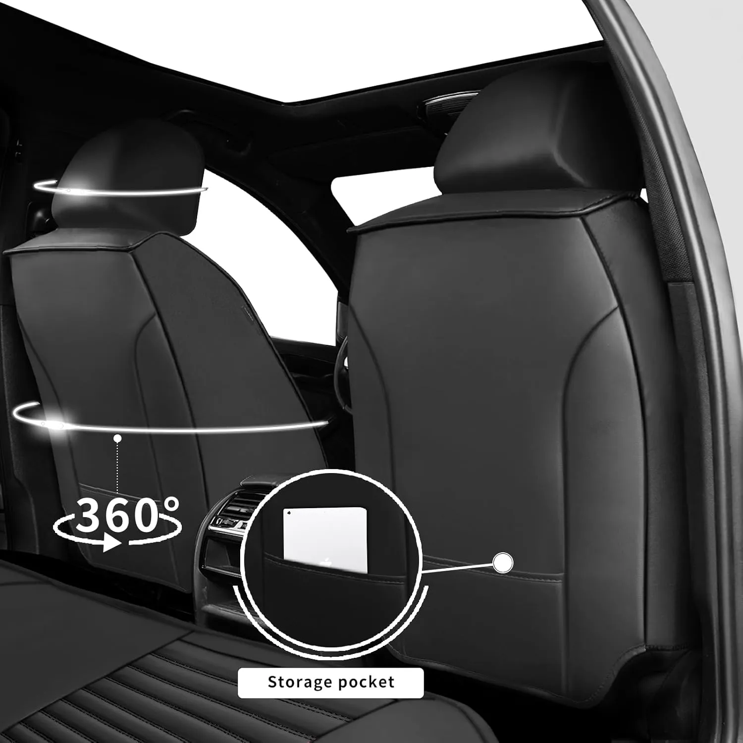 Car Seat Covers Compatible with Chevy Equinox 2005-2025. Waterproof & Breathable Leather. Compatible with Airbag & Easy to Install. All - Weather Seat Cushion Protector(Full Set, Black)