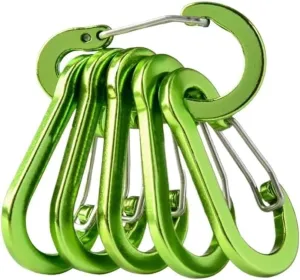 Carabiner,Carabiner Clip, Carabiner Clips 6/12pcs Outdoor Camping Multi Tool Mountaineering Buckle Steel Small Carabiner Clips Fishing Climbing(6Pcs Green)
