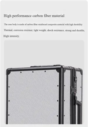 Carbon Fiber Carry On Luggage TSA Lock Spinner Suitcase Zipperless Design, Silent 360° Wheels, Aluminum Frame, Business Travel Bag (Camouflage pattern black, 24inch)
