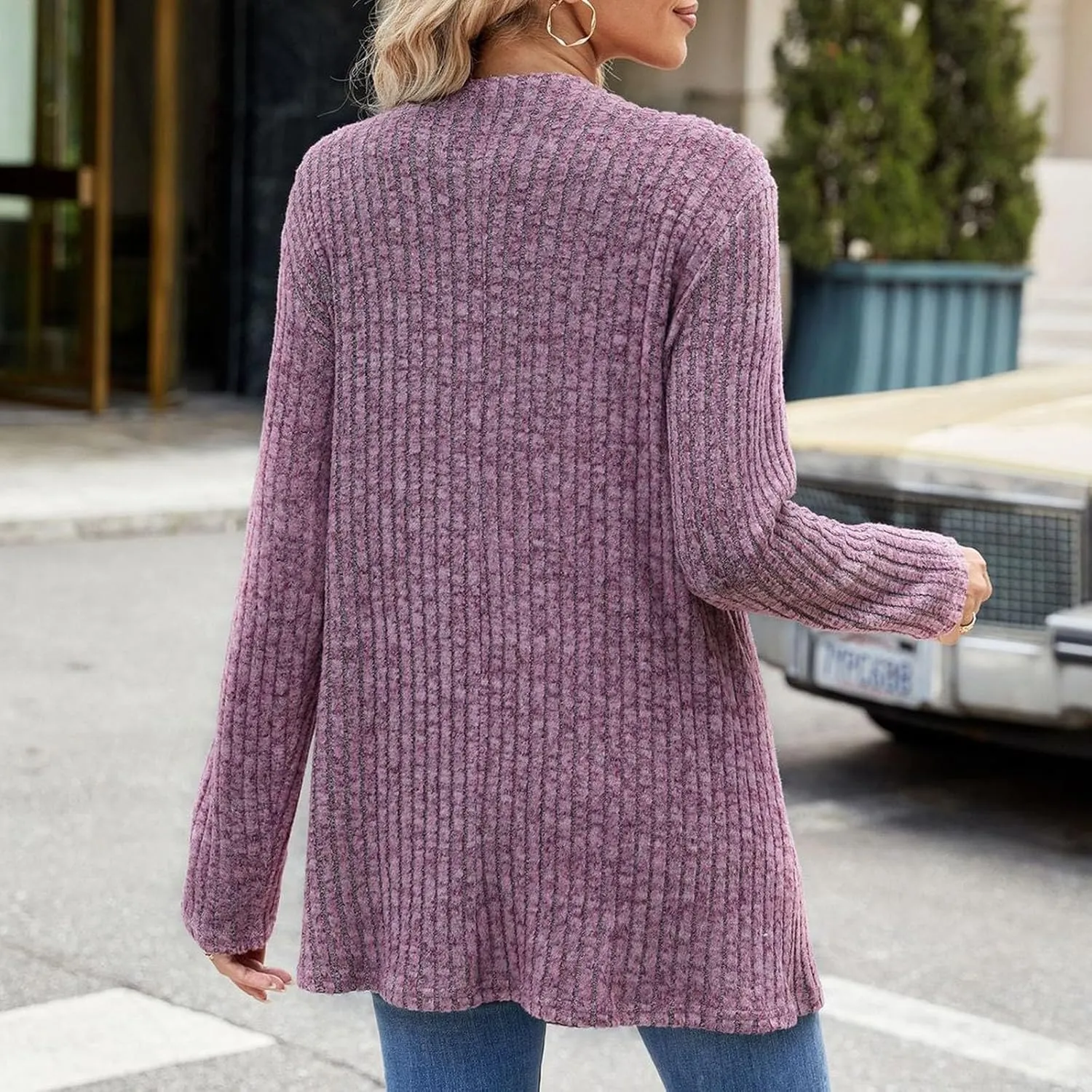 Cardigan Sweaters for Women Long Sleeve Casual Knit Open Front Cardigans Lightweight Fall Fashion Going Out Coats
