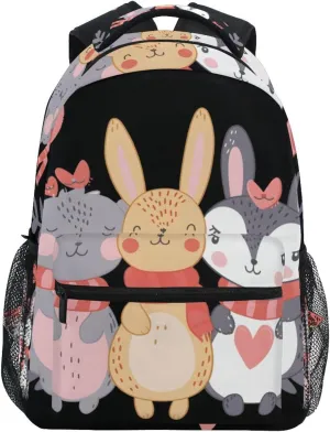 Cartoon Animals Backpack 3rd 4th 5th Grade School Bookbag Travel Laptop Daypack Bag Purse for Boys Girls Teens