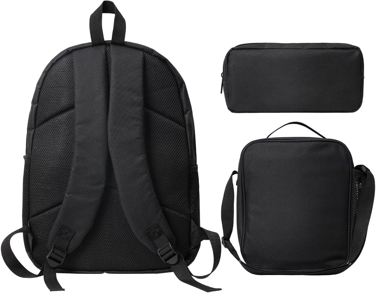 Casual 3 Piece Travel Backpack Laptop Backpack Solid Color 17 Inch Outdoor Backpack Unisex (style-1,One size)