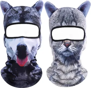 Cat Balaclava,Dog Balaclava,Halloween Hat,Cute Full Face Hood Mask Animal Ski Mask for Hiking Riding Sports Outdoor