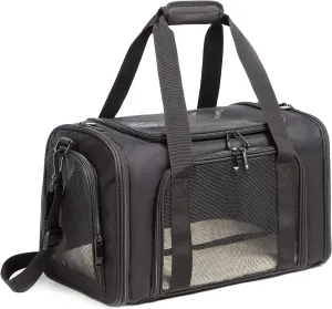 Cat Carrier Dog Carrier Pet Carrier Cat Bags for Small Medium Cats Dogs Puppies of 15 Lbs,of Airline Approved Small Dog Bag Soft Sided,Collapsible Travel Puppy Carrier (Medium, Black)
