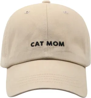 Cat Mom & Dad Hats for Proud Cat Parents | for Men & Women | Embroidered Text - Adjustable Fit - 100% Cotton