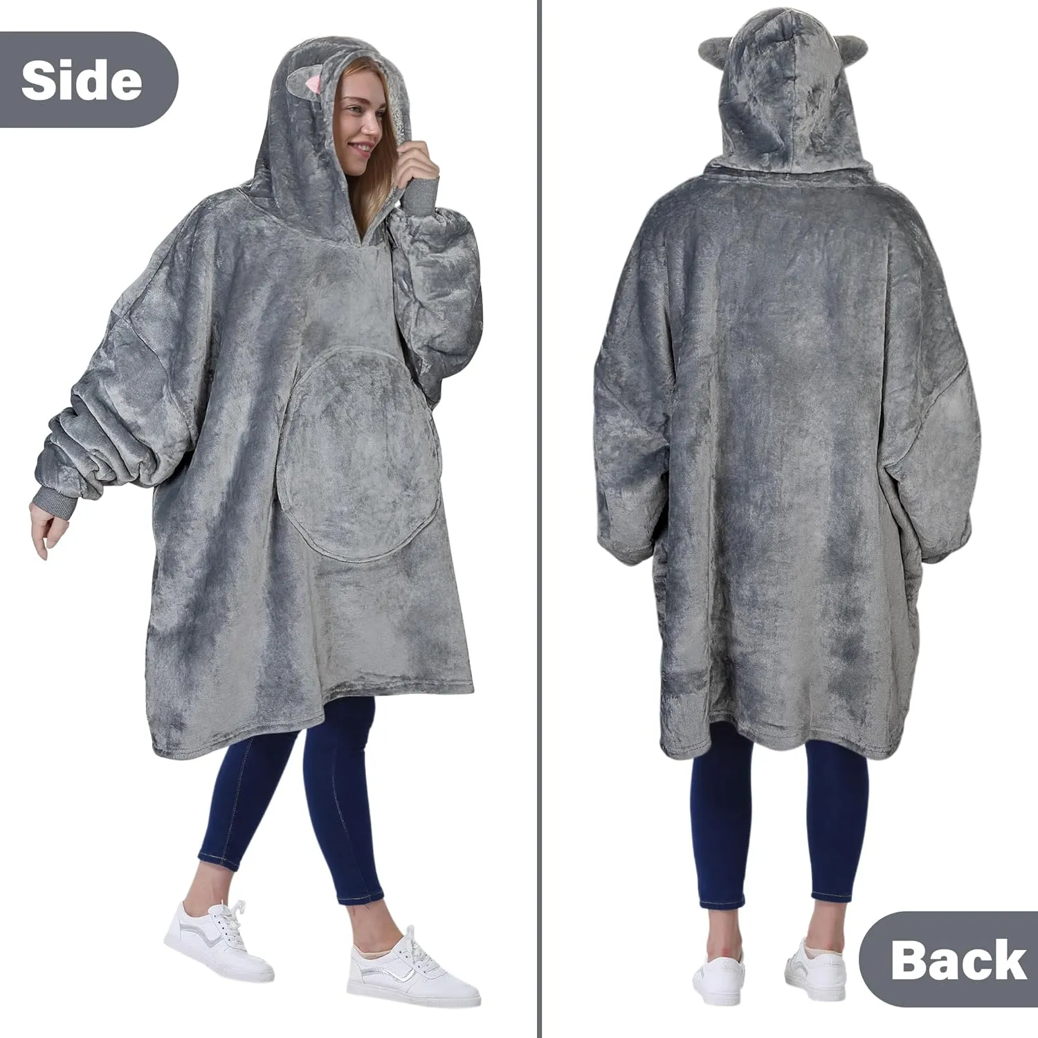 Catalonia Oversized Blanket Hoodie Sweatshirt, Comfortable Wearable Sherpa Pullover,Gift for Her