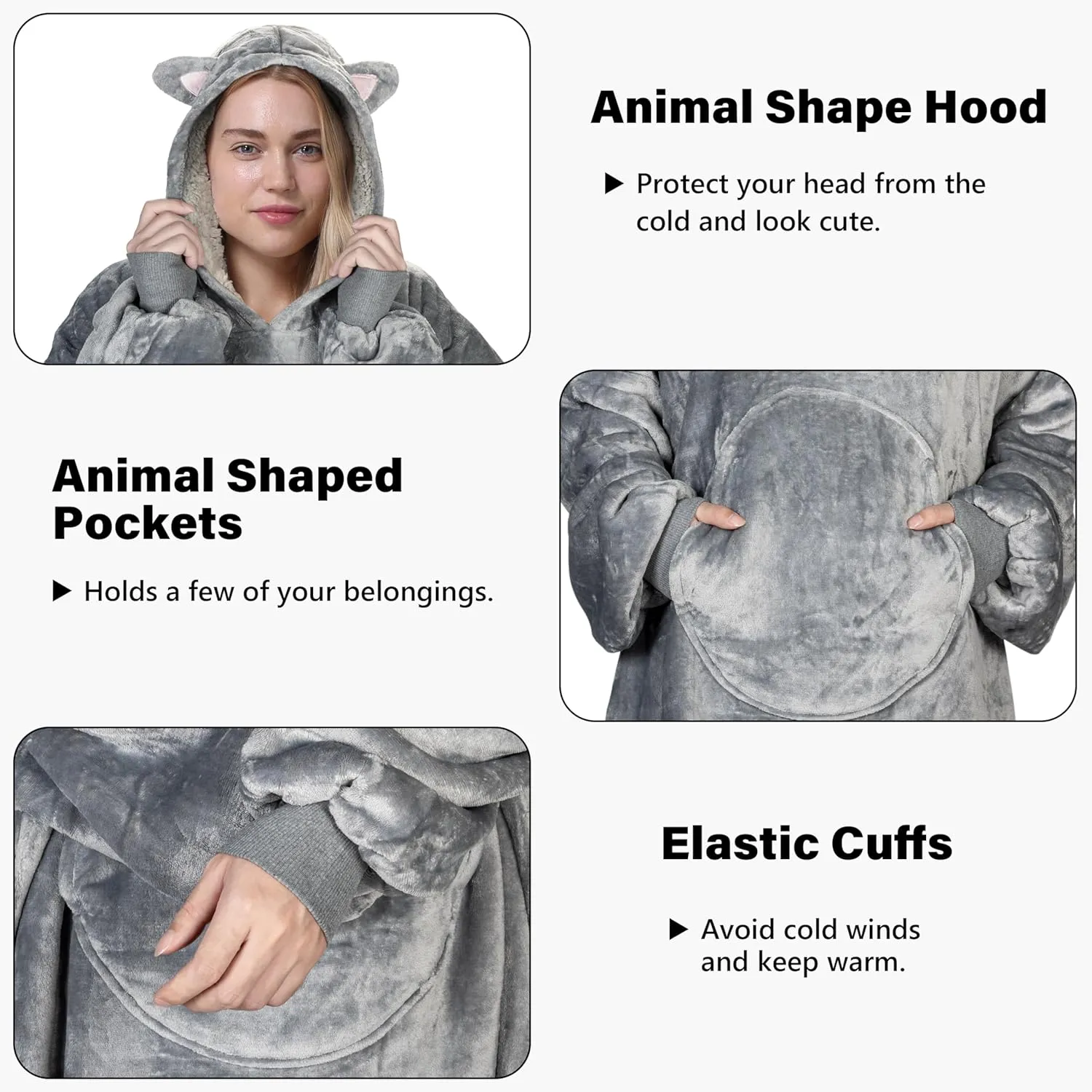 Catalonia Oversized Blanket Hoodie Sweatshirt, Comfortable Wearable Sherpa Pullover,Gift for Her