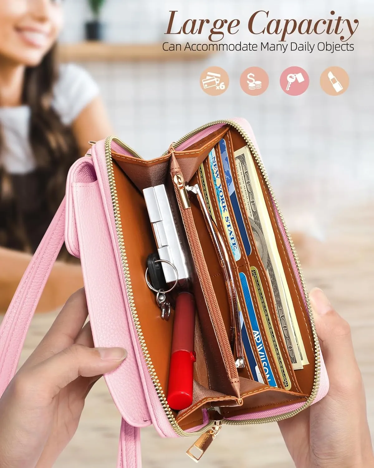 Cell Phone Purse Crossbody Bags for Women - Cute Design Leather Cellphone Bag Small Wallet Purses with Strap