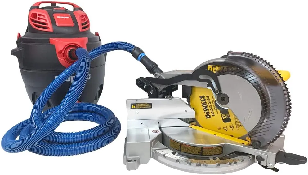 Cen-Tec Systems 95204 Antistatic Vacuum Shop Vacs with Expanded Multi-Brand Power Tool Adapter Set, 10 Ft. Hose, Blue