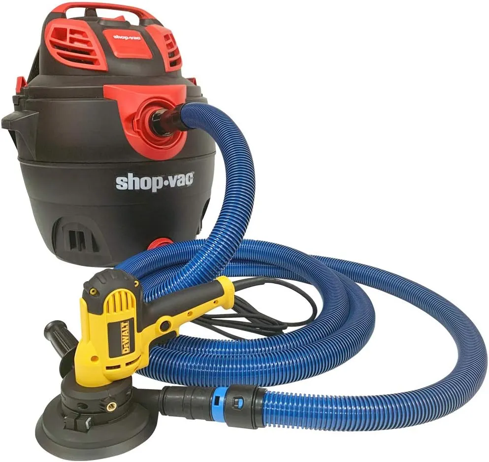 Cen-Tec Systems 95204 Antistatic Vacuum Shop Vacs with Expanded Multi-Brand Power Tool Adapter Set, 10 Ft. Hose, Blue