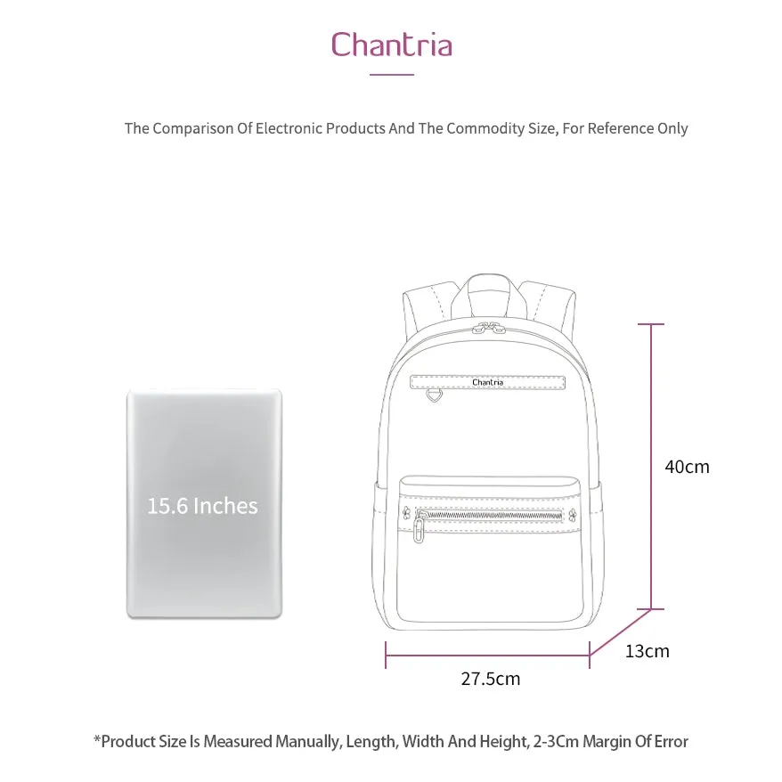 Chantria Crystalz Women Laptop Backpack Multi Compartment Business Travel Laptop Backpack (15.6'')