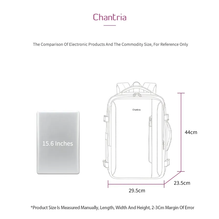 Chantria Rosez Women Expandable Laptop Backpack Business Travel Laptop Backpack (15.6'')