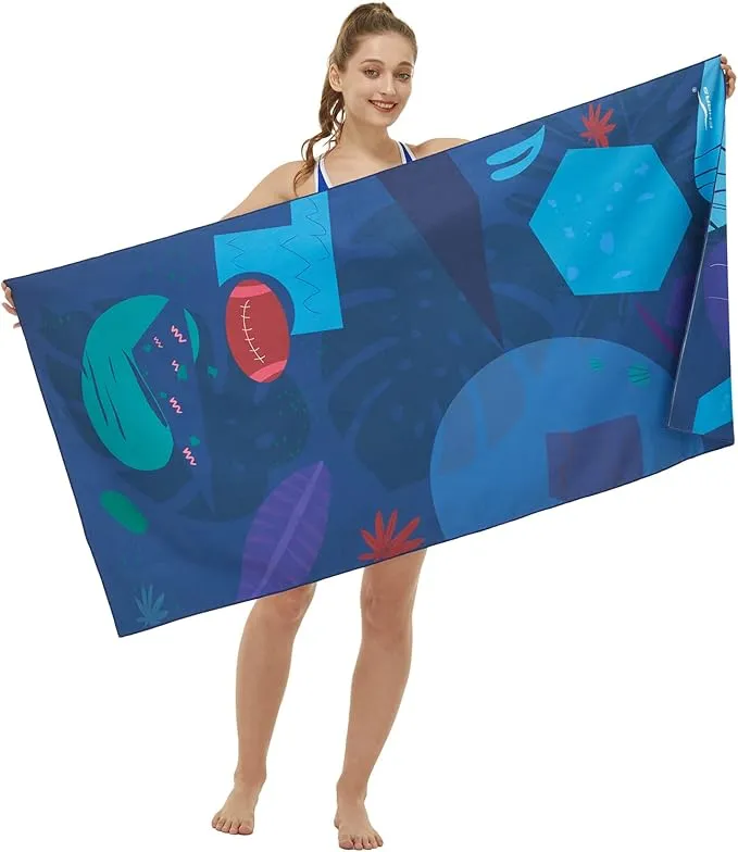 CHARS Microfiber Quick Drying Beach Towel Super Absorbent & Sand Free Towel for Kids Teens Adults Travel Gym Camping Pool Yoga Outdoor and Picnic(63"×31"/63"×39")
