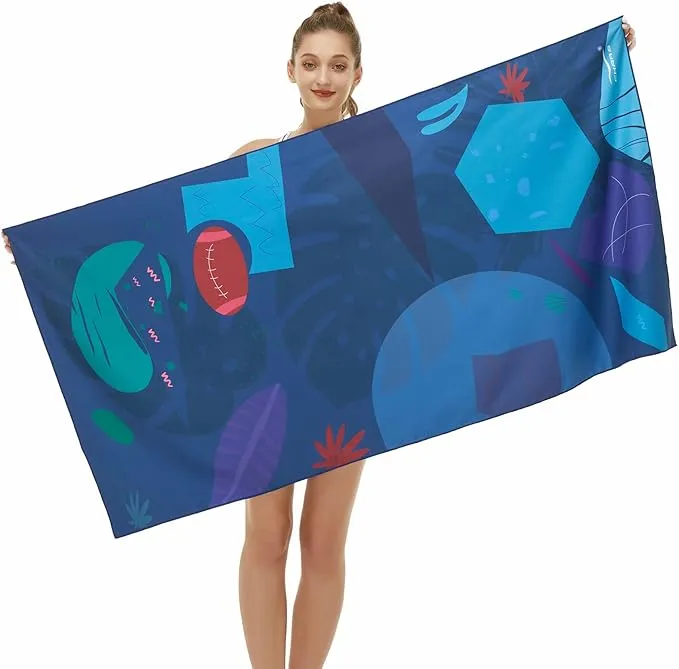 CHARS Microfiber Quick Drying Beach Towel Super Absorbent & Sand Free Towel for Kids Teens Adults Travel Gym Camping Pool Yoga Outdoor and Picnic(63"×31"/63"×39")