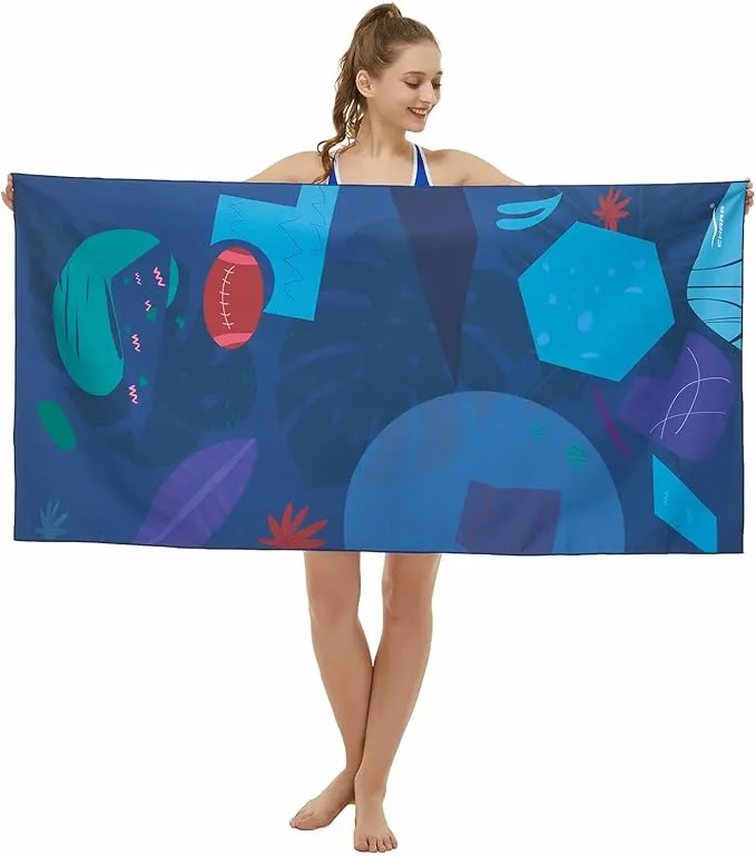 CHARS Microfiber Quick Drying Beach Towel Super Absorbent & Sand Free Towel for Kids Teens Adults Travel Gym Camping Pool Yoga Outdoor and Picnic(63"×31"/63"×39")