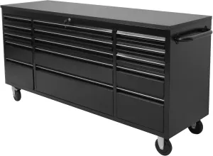 CHETTO C 72 in Rolling Tool Chest with Drawers MobileTool Cabinet Storage Lock Key Wheels Locking System Drawer Liners for Garage Warehouse Repair Shop Black