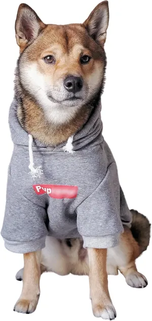 ChoChoCho Pup Dog Hoodie & Sweater - Stylish Streetwear Cat & Puppy Cotton Sweatshirts in Gray - S, M, L