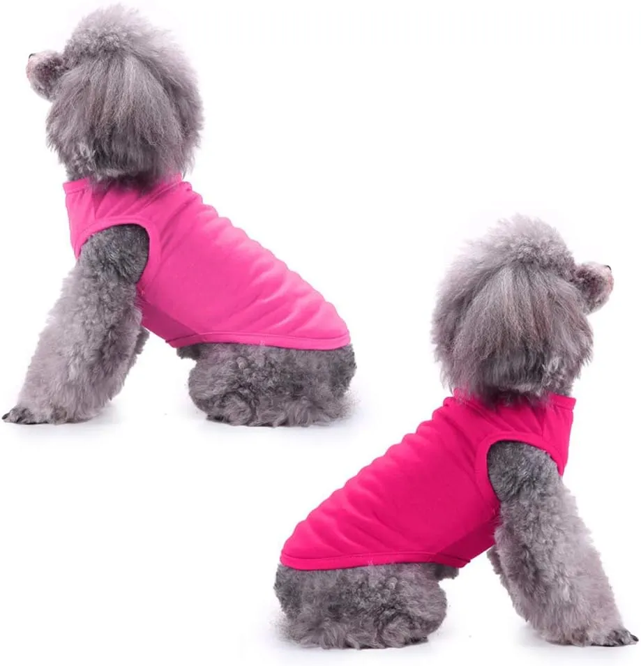 Chol&Vivi Dog Shirt Clothes, 4pcs Shirt for Large Size Dog, Blank Pet Cotton Sleeveless Apparel Soft and Lightweight, Tank Top for All Breeds, Blue/Purple/Pink/Rose Red, XXX-Large