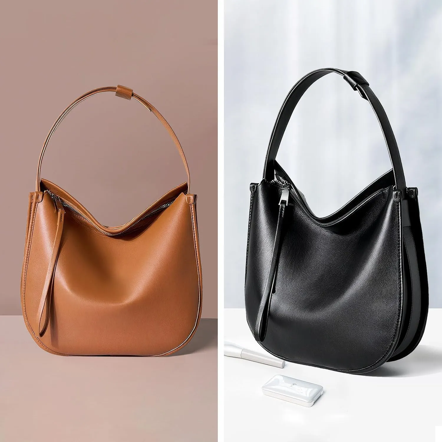 cjc Tote Bag, Modern Tote Bag for Women, Leather Tote Bag for Work,Tote Bag with Zipper Shoulder Bag, Leather Tote Bags Daily
