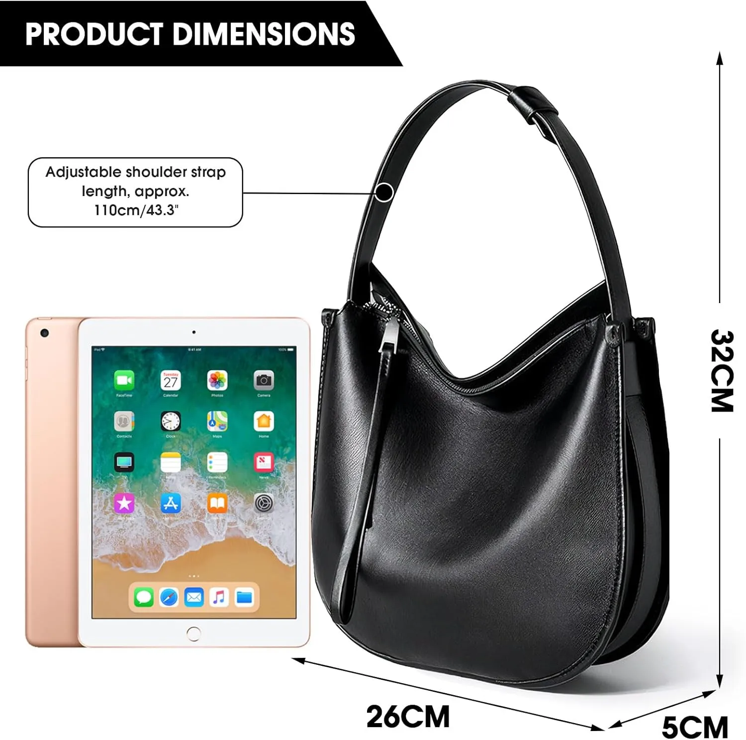 cjc Tote Bag, Modern Tote Bag for Women, Leather Tote Bag for Work,Tote Bag with Zipper Shoulder Bag, Leather Tote Bags Daily