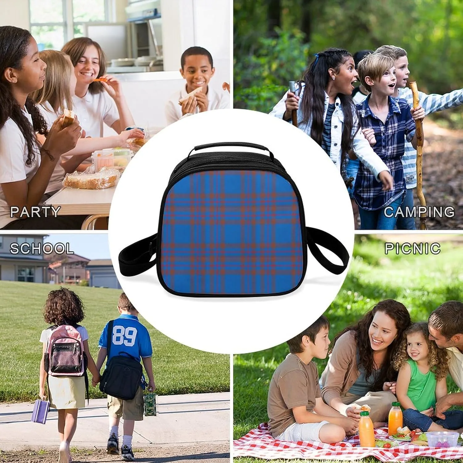 Clan Elliot Tartan Chiffon Large Capacity Portable Meal Bag