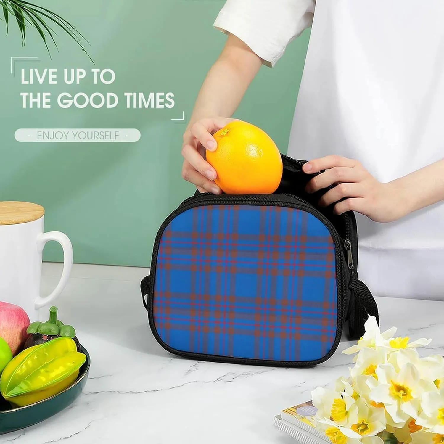 Clan Elliot Tartan Chiffon Large Capacity Portable Meal Bag