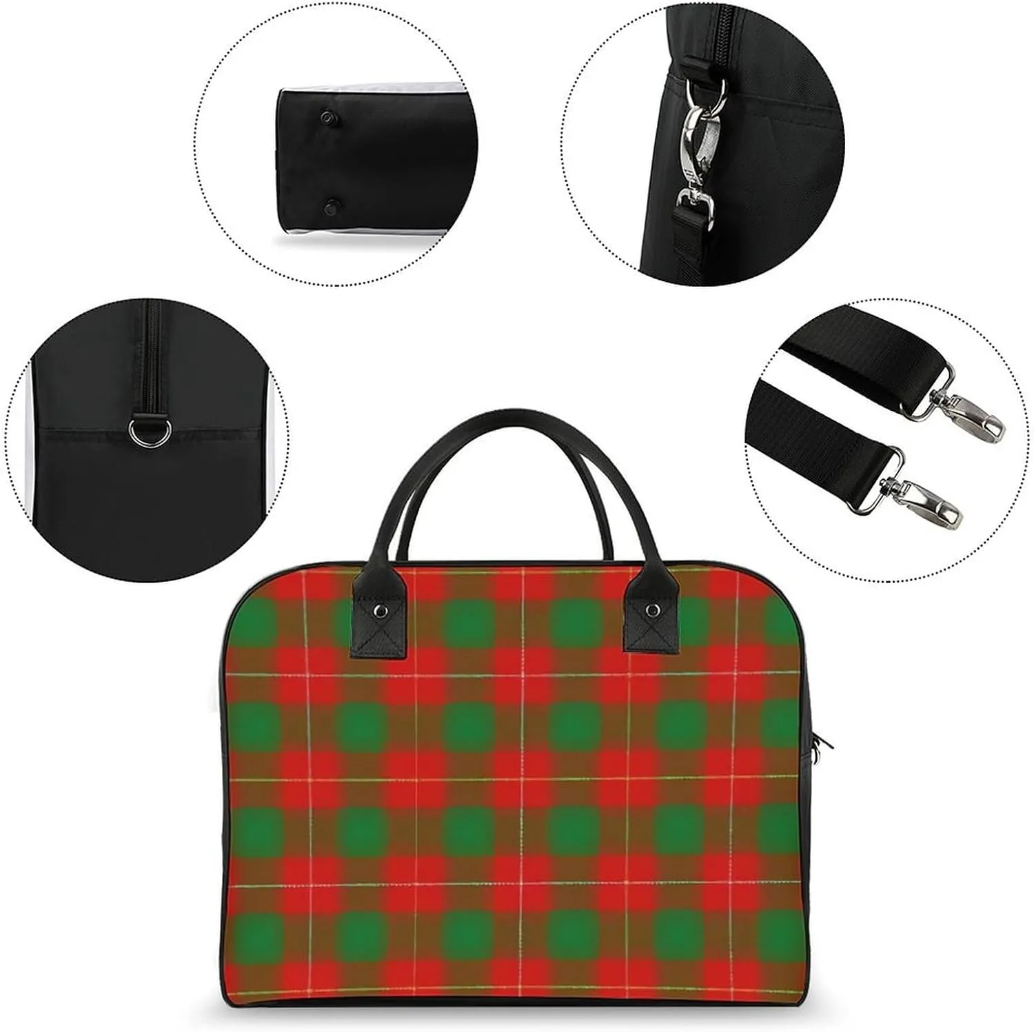 Clan Rutherford Tartan Fashionable Large Capacity Travel Handbag Unisex