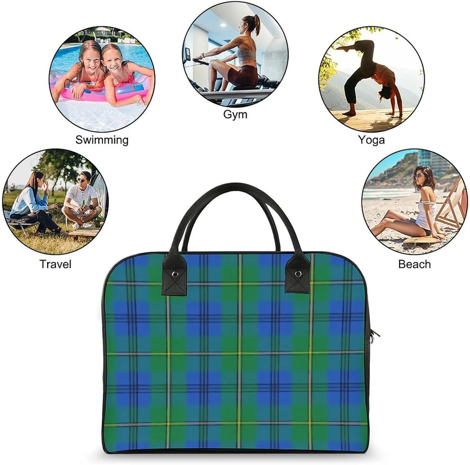 Clan Rutherford Tartan Fashionable Large Capacity Travel Handbag Unisex