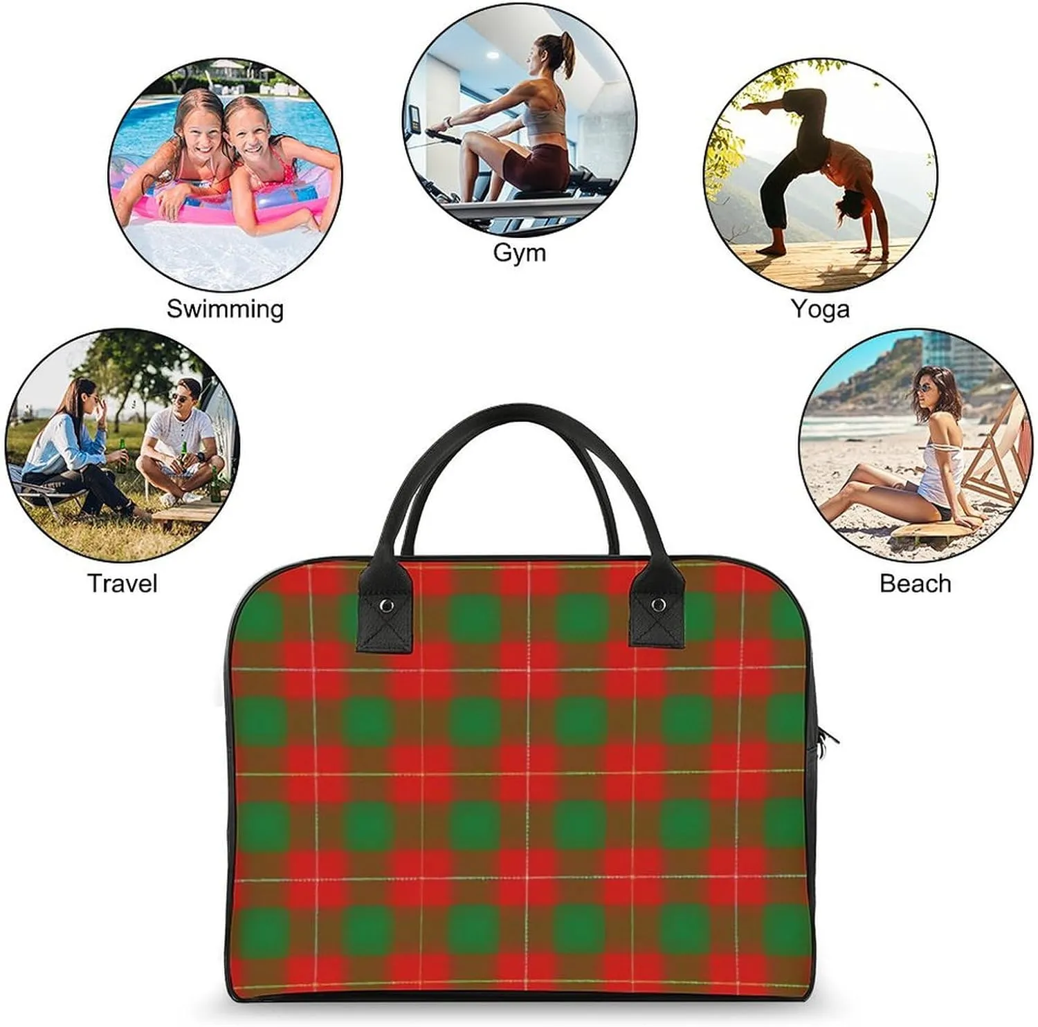 Clan Rutherford Tartan Fashionable Large Capacity Travel Handbag Unisex