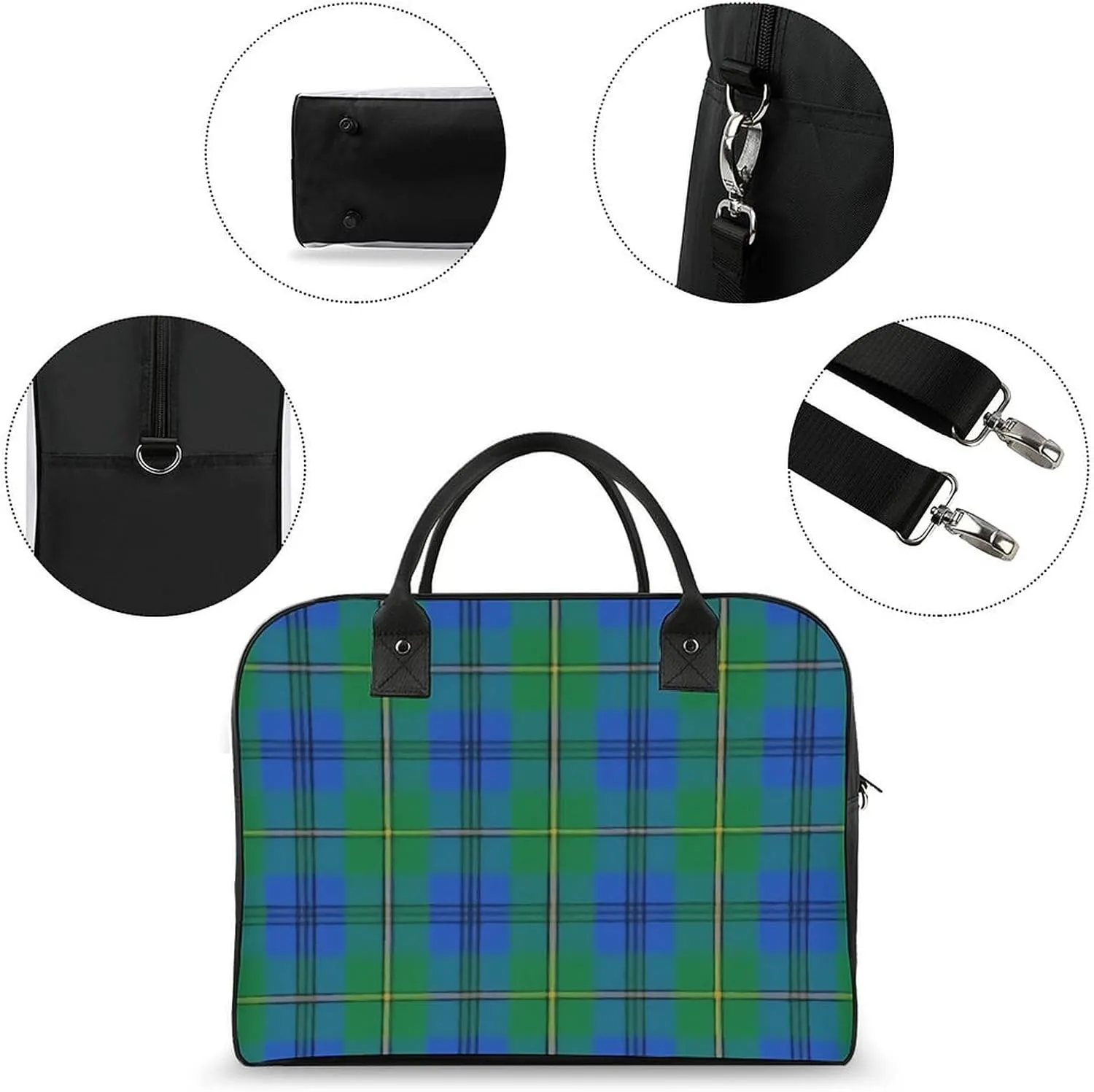 Clan Rutherford Tartan Fashionable Large Capacity Travel Handbag Unisex
