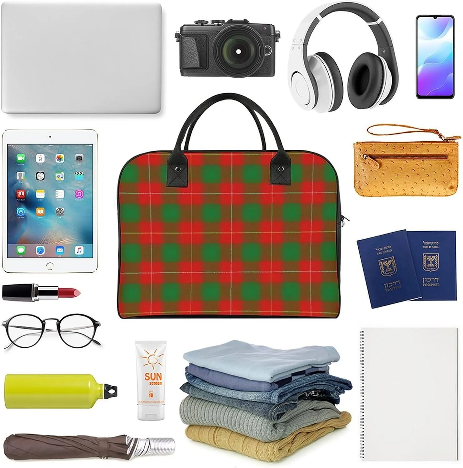 Clan Rutherford Tartan Fashionable Large Capacity Travel Handbag Unisex