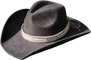 Classic Suede 9.5CM Large Brim Western Cowboy Fedora Hat Fashion Travel Party Hat Sombrero Vaquero