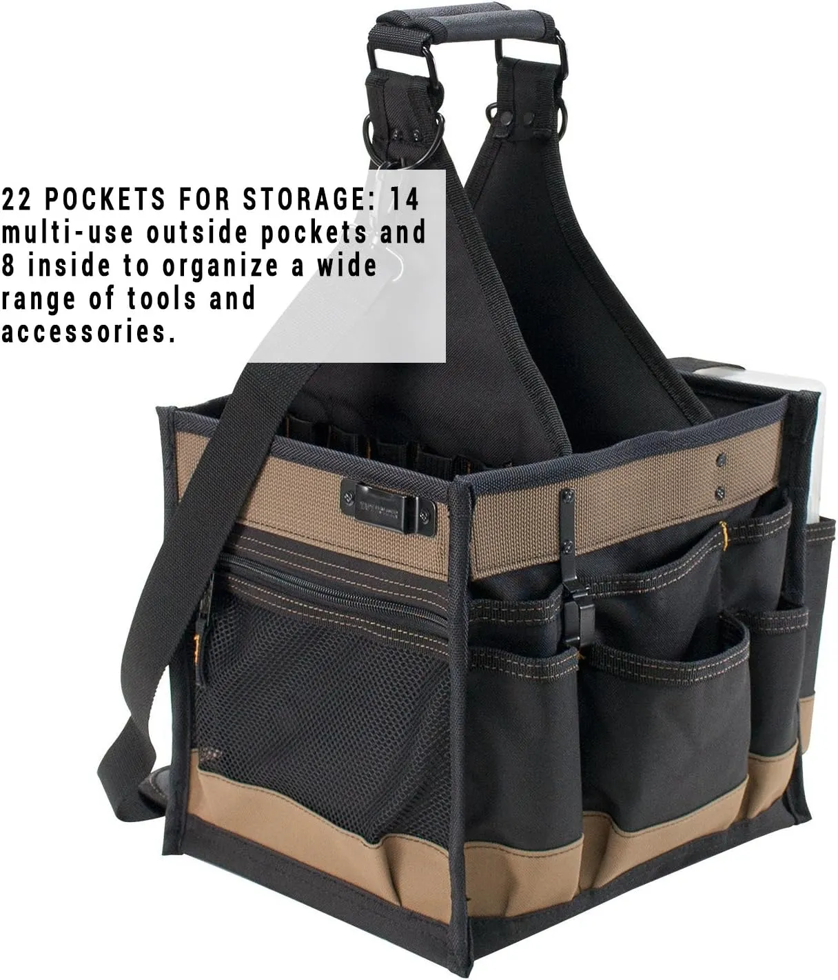 CLC Custom LeatherCraft 1528 Large Electrical and Maintenance Tool Carrier, Black