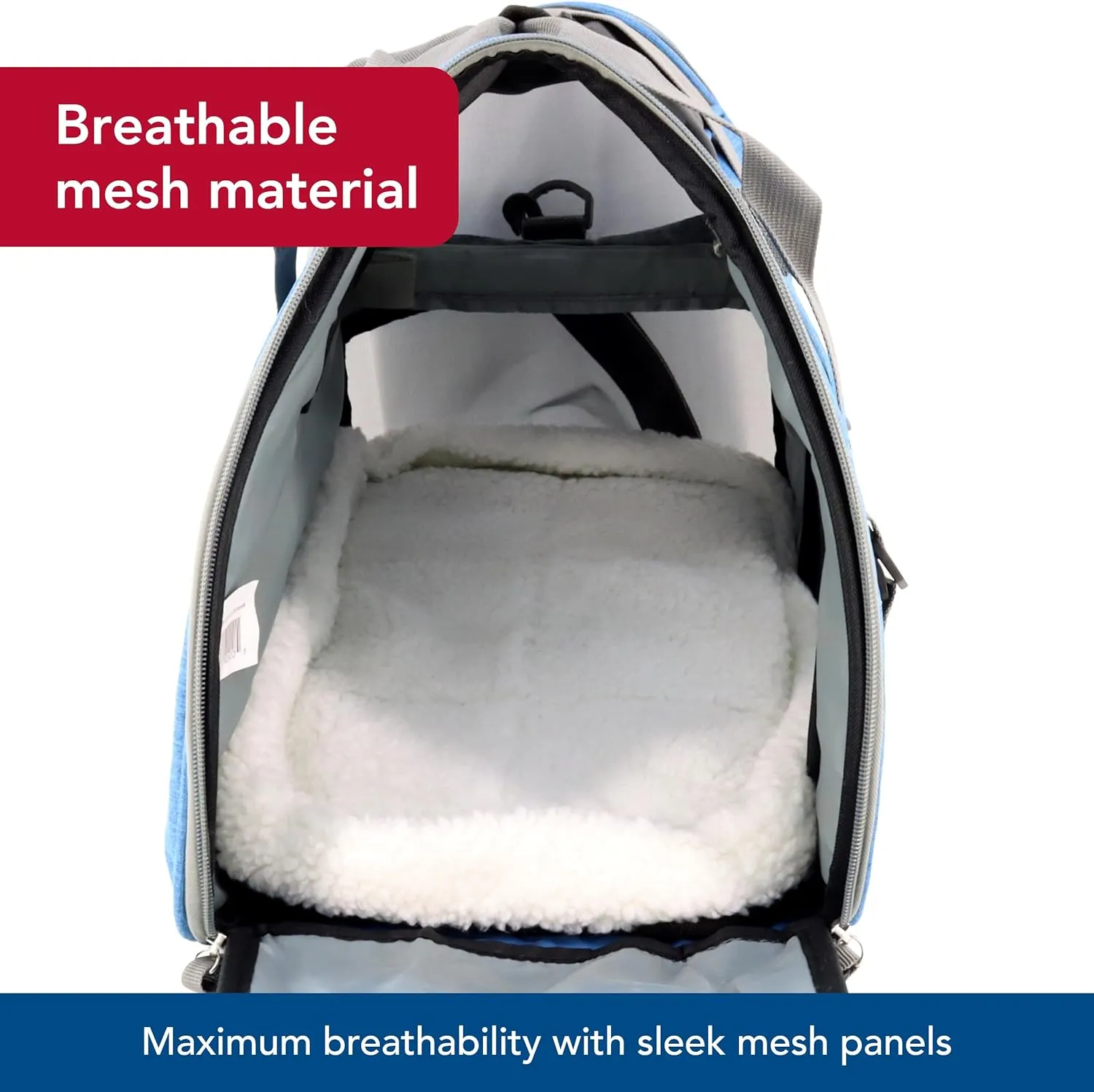 Coastal Pet Bergan Comfort Carrier - Breathable Travel Carrier for Dogs & Cats - Heather Bermuda, 19" x 10" x 13"