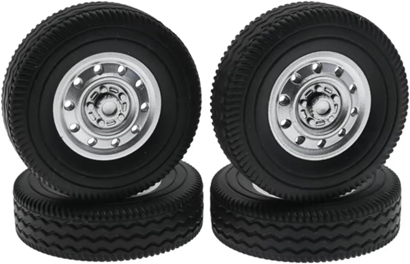 Compatible with WPL D12 for Mini 1/16 RC Drift Truck Car Upgrade Spare Parts Replacement Accessories 4Pcs Rubber Wheel Tire Tyre RC Wheel Tires