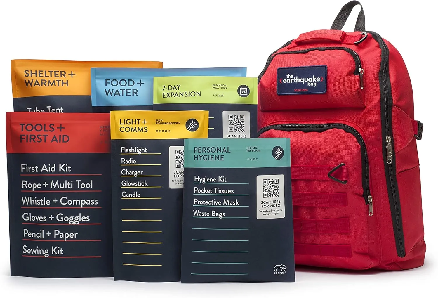 Complete Earthquake Bag – 1 Week of Emergency Supplies for Earthquakes, Hurricanes, Wildfires, Floods   Other Disasters