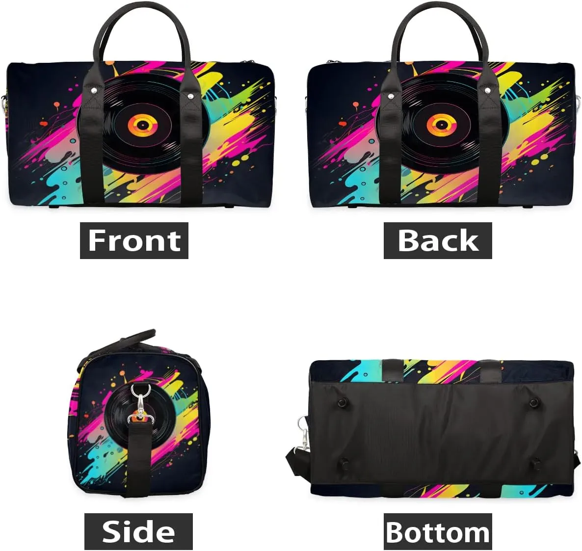 Concert Music Album Printed Travel Duffel Bag for Women Men Waterproof Foldable Overnight Weekender Bag Large Capacity Sports Gym Bag