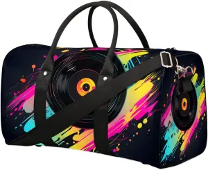 Concert Music Album Printed Travel Duffel Bag for Women Men Waterproof Foldable Overnight Weekender Bag Large Capacity Sports Gym Bag