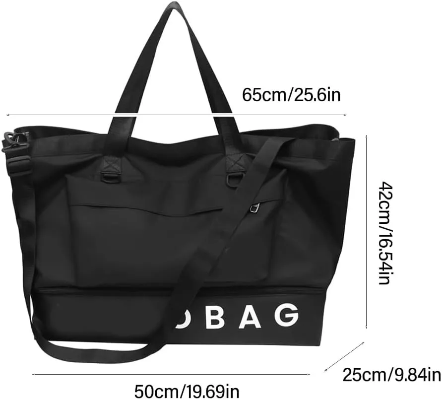 Contrast Color Fitness Bag Large Capacity Gym Bag Travel Bag Suitcase Bag