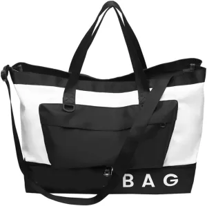 Contrast Color Fitness Bag Large Capacity Gym Bag Travel Bag Suitcase Bag