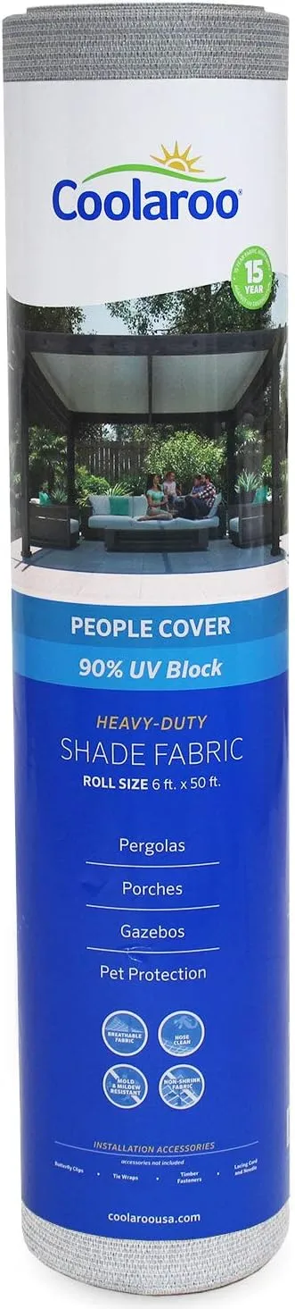 Coolaroo 457860 Shade Fabric with 90% UV Protection (6'x50'), 6' x 50', Stone