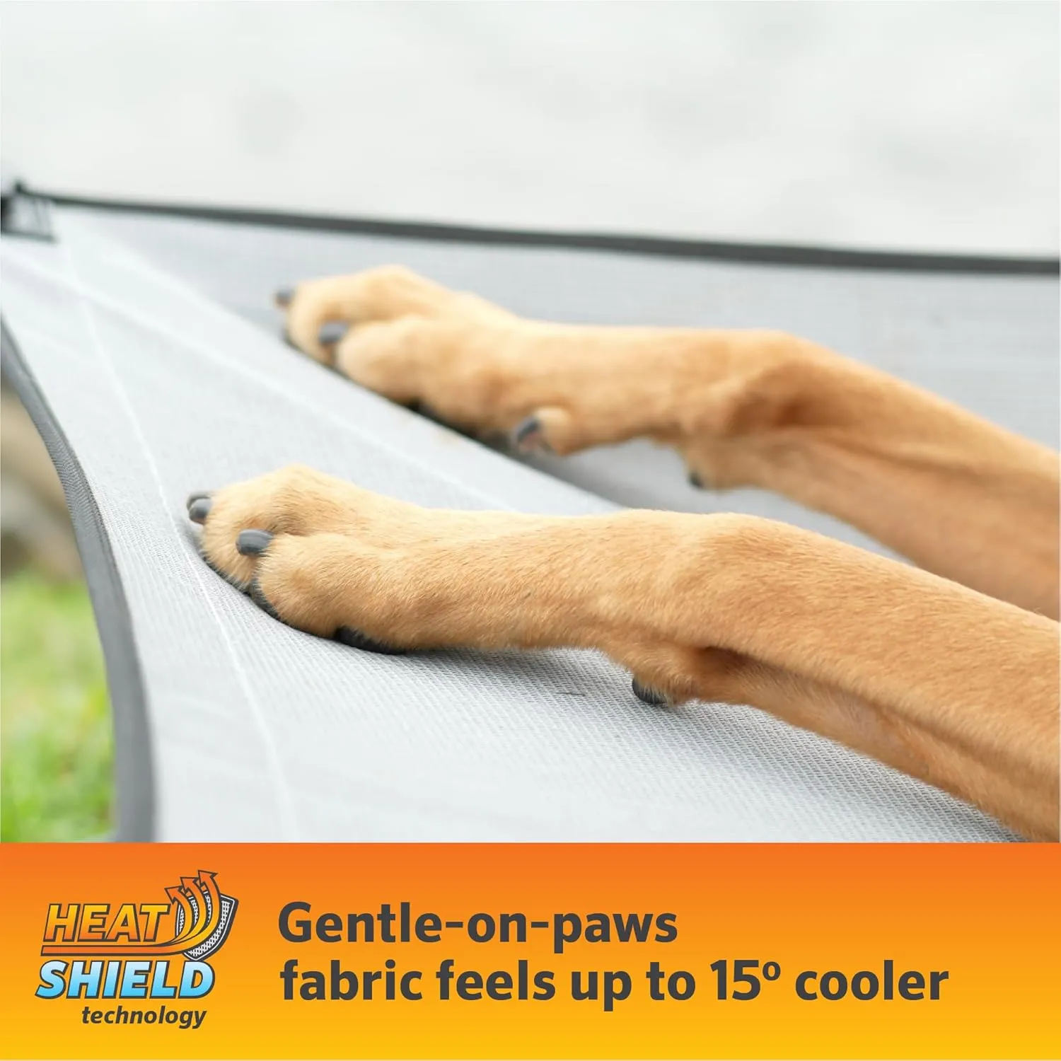 Coolaroo On-The-Go Elevated Dog Bed Kit – Portable & Cooling Travel Cot with HeatShield Fabric for Large Dogs, Lightweight & Compact, Includes Matching Carry Bag & Pacific Blue Bonus Cover, Large